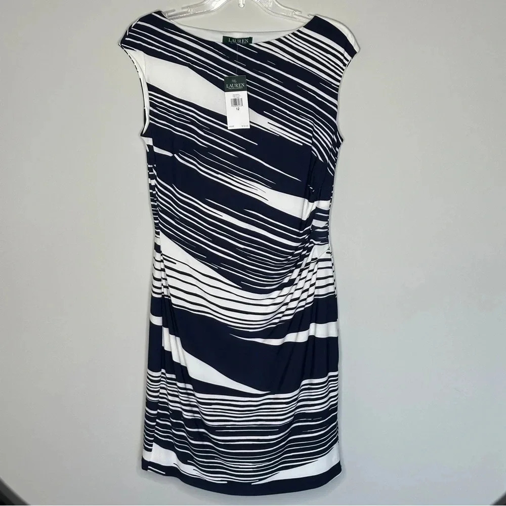 New Lauren Ralph Lauren Essentials Chic Cream Dress Size 12 Retails $134 Busines